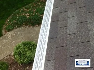 GutterDome gutter guard installed on a home roof
